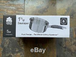 NEW ROYAL PRESTIGE 1.5 quart sauce pan Waterless Induction 5 Ply T304 Stainless
