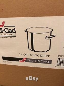 NEW in BOX ALL CLAD 24 Qt quart Professional Stainless Steel Stockpot Stock Pot