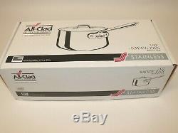 NIB $190 ALL-CLAD D3 18/10 Stainless Steel 3 QUART Sauce Pan with Lid