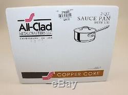 NIB $280 ALL-CLAD D5 COPPER CORE 2 Quart Sauce Pan with Lid