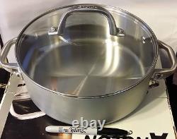 NIB-Anolon Chef Clad Stainless Steel 4-Quart Pan/Dutch Oven