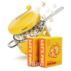 NWB Popsmith Bundle in Butter 6 Quart Stovetop Popcorn Machine Stainless Steel
