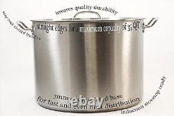 New 35 Quarts Heavy Duty Stainless Steel Stockpot with Encapsulated Base and Lid