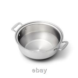 New 360 Cookware 6 Quart Stainless Steel Gourmet Stock Pot Cover Made in USA