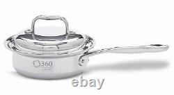 New 360 Cookware Stainless Steel 1 Quart Saucepan With Cover