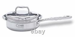 New 360 Cookware Stainless Steel 2 Quart SautePan With Cover