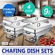 New 4 Pack Of 9 Quart Stainless Steel Rectangular Chafing Dish Full Size