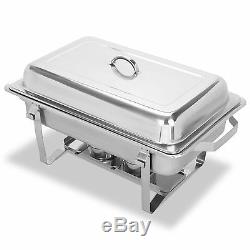 New 4 Pack of 9 Quart Stainless Steel Rectangular Chafing Dish Full Size