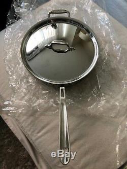 New All-Clad Copper Core Saute Pan with Lid 4-Quart, Silver