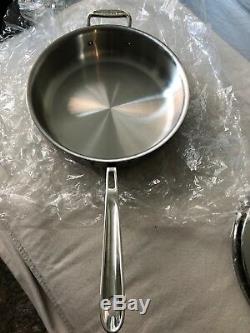 New All-Clad Copper Core Saute Pan with Lid 4-Quart, Silver