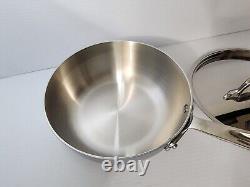 New All-Clad D3 3-Ply Stainless Steel Sauce Pan 2 Quart Coned Shaped USA New