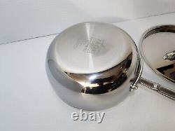 New All-Clad D3 3-Ply Stainless Steel Sauce Pan 2 Quart Coned Shaped USA New