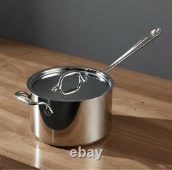 New All-Clad D3 Stainless Steel 4 Qt Quart Sauce Pan with Lid