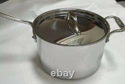 New All-Clad Stainless Steel 4 Quart Sauce Pan with Lid D3