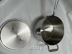 New All-Clad Stainless Steel 4 Quart Sauce Pan with Lid D3