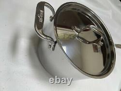 New All-Clad Stainless Steel 4 Quart Sauce Pan with Lid D3