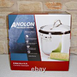 New? Anolon 77275 Nouvelle Copper Stainless Steel 6½-quart Covered Stockpot