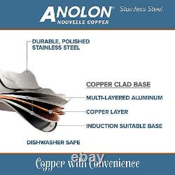 New? Anolon 77275 Nouvelle Copper Stainless Steel 6½-quart Covered Stockpot