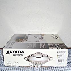 New? Anolon Tri-ply Clad Stainless Steel 3-quart Braiser With LID