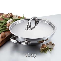 New? Anolon Tri-ply Clad Stainless Steel 3-quart Braiser With LID