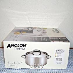 New? Anolon Tri-ply Clad Stainless Steel 5-quart Dutch Oven With LID