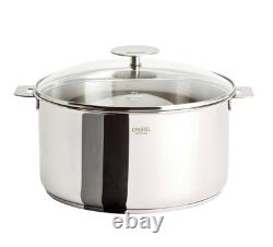 New! Cristel Multiply Stainless Steel Stewpan with Lid, 6 Quart with Glass Lid