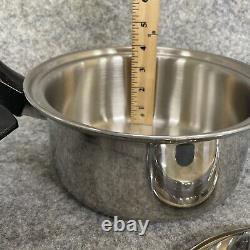 New Era Waterless Cookware 3 Quart Saucepan Cover Colander 7 Ply Surgical Steel