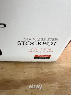 New Le Creuset Stainless Steel 7 Quart 9.5 Stock Pot 7 Quart Brand New In Box