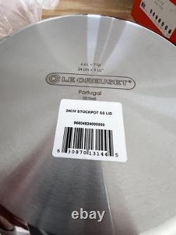 New Le Creuset Stainless Steel 7 Quart 9.5 Stock Pot 7 Quart Brand New In Box