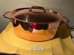 New Mauviel Copper Oval Cocotte 7 Quart 15.75stockpot Stew Pan France French