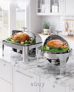 New Round Chafing Dish 6 Quart Stainless Steel Full Size Tray Buffet Catering