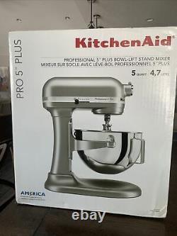 New Silver KitchenAid Pro 5 Plus 5 Quart Bowl-Lift Stand Mixer! $449.99 NEW