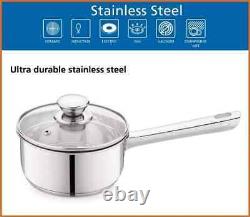 New! Stainless steel 1-Quart saucepan with straining lid ship free now