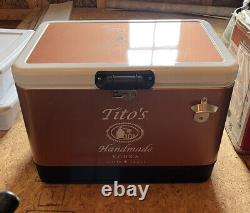 New Tito's Handmade Vodka 54 Qt quart Copper/White Stainless Steel Cooler