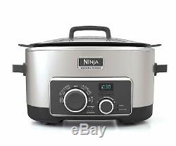 Ninja 4-In-1 Slow Cooker 6 Quart Stovetop Oven Cooking System with Roasting Rack