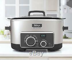 Ninja 4-In-1 Slow Cooker 6 Quart Stovetop Oven Cooking System with Roasting Rack