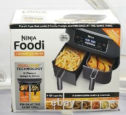 Ninja DZ201 Foodi 6-In-1 2-Basket Air Fryer DualZone Technology 8 Quart New