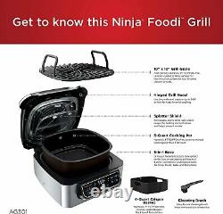 Ninja Foodi AG301 5-in-1 Indoor Electric Countertop Grill with 4-Quart Air Fryer