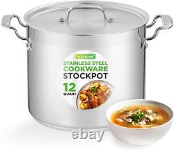 NutriChef 12-Quart Stainless Steel Stockpot with 12 Quarts