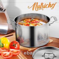 NutriChef 12-Quart Stainless Steel Stockpot with 12 Quarts