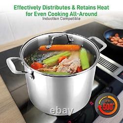 NutriChef 15-Quart Stainless Steel Stock Pot Pot-18/8 Food Grade Heavy Duty