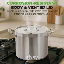 NutriChef 16-Quart Stainless Steel Stockpot 18/8 Food Grade Heavy Duty Larg