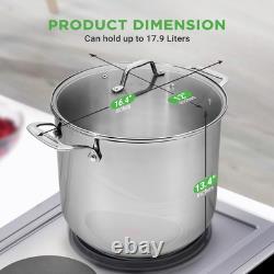 NutriChef 19-Quart Stainless Steel Stockpot 18/8 19 Quarts