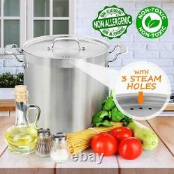 Nutrichef Stainless Steel Cookware Stockpot 24 Quart, Heavy Duty Induction Pot