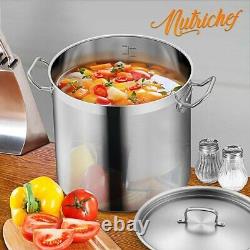 Nutrichef Stainless Steel Cookware Stockpot- 30 Quart, Heavy Duty Induction Pot