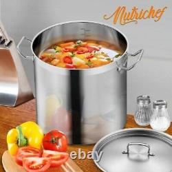 Nutrichef Stainless Steel Cookware Stockpot 35 Quart, Heavy Duty Induction Pot