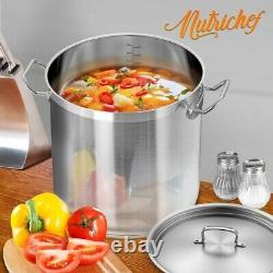 Nutrichef Stainless Steel Cookware Stockpot 40 Quart, Heavy Duty Induction Pot