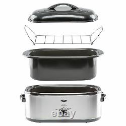 Oster 24 lb Turkey Roaster Oven Slow Cooker 20 Quart Stainless Steel