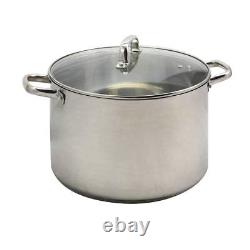 Oster Adenmore 16 Quart Stainless Steel Stock Pot w Tempered Glass Lid