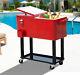 Outdoor Patio 80quart Party Portable Rolling Cooler Cart Ice Beer Beverage Chest